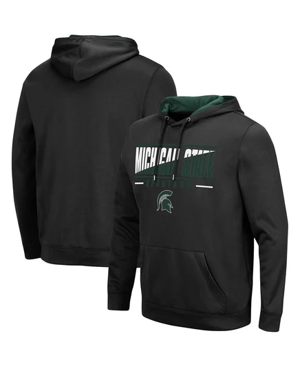 Мужская толстовка-пуловер Michigan State Spartans Slash Stack 2.0 с капюшоном black