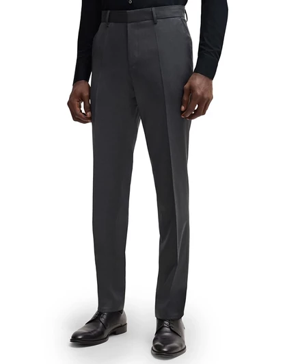 Мужские классические брюки Hugo Boss из чистой шерсти, серые