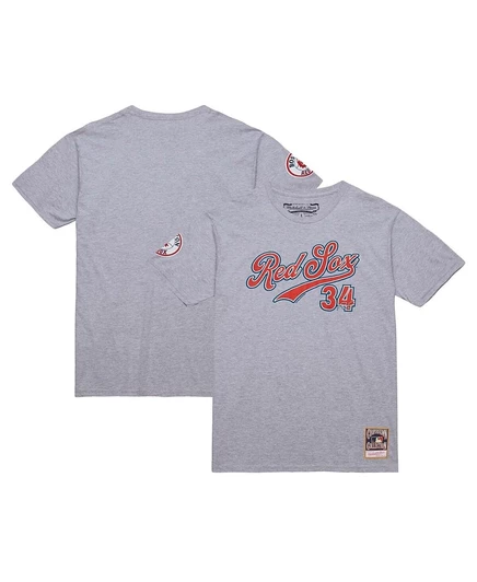 Мужская футболка Mitchell & Ness David Ortiz Boston Red Sox, серая
