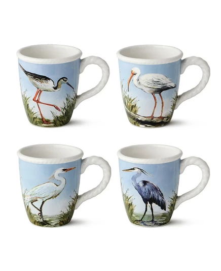 Сертифицированные международные кружки Coastal Birds, набор из 4 мульти-кружек