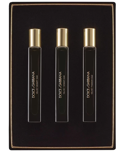 Дорожный набор бархатной парфюмированной воды Dolce&Gabbana, 3 предмета, без цвета