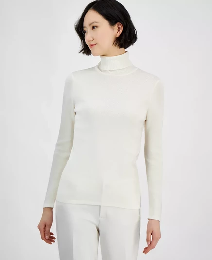 Женский свитер с высоким воротом и длинным рукавом Anne Klein anne white