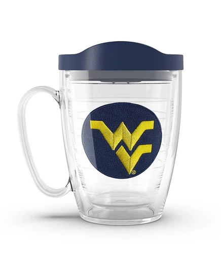 Tervis Tumbler West Virginia Mountaineers, 16 унций. Классическая кружка с эмблемой с крышкой