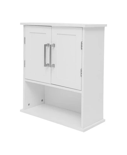 MERRICK LANE 21.5" W Регулируемая полка Шкафа, Нижняя Открытая Полка и Дверцы с Магнитным замком, Настенный Шкафчик для лекарств в Ванной комнате белого цвета