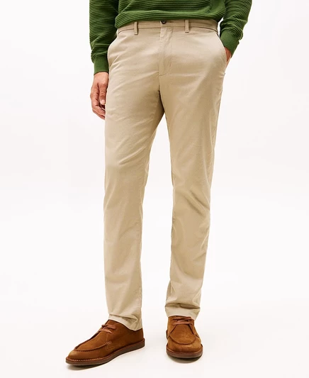 Мужские брюки Tommy Hilfiger Denton slim-straight в клетку, бежевые