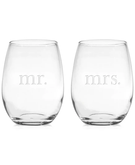 Набор бокалов для вина без ножки Culver Mr. & Mrs., 2 шт., 440 мл, ручная гравировка