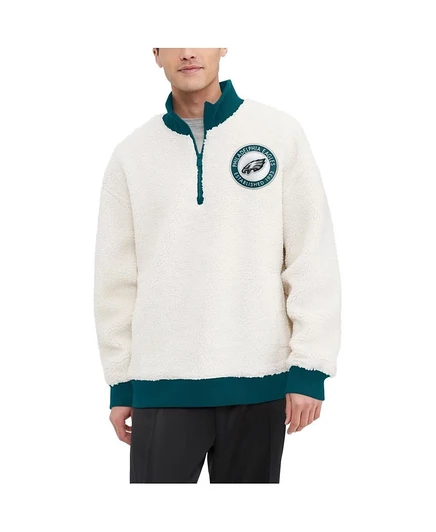 Мужская толстовка Tommy Hilfiger кремового цвета Philadelphia Eagles Jordan Sherpa на молнии цвета слоновой кости /кремового цвета