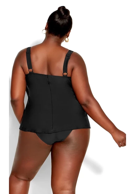 Топ-танкини с V-образным вырезом Avenue Plus Size black