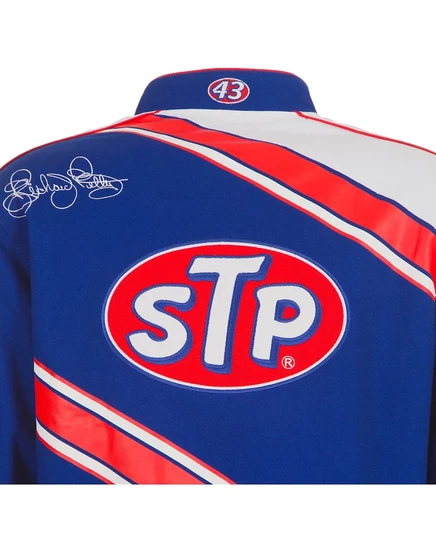 Мужская сине-белая куртка JH Design Richard Petty STP из саржи на молнии от JH Design blue, white
