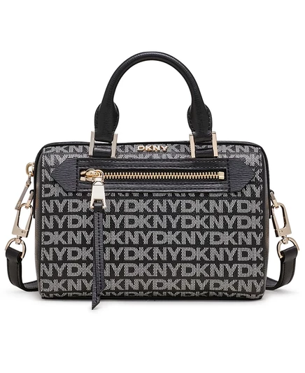 Женская мини-дуффель DKNY Bryant Ave с логотипом, черная