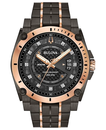 Мужские часы Bulova Precisionist Champlain, 46,5 мм, серо-розовые