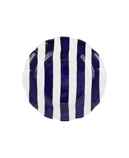 Салатная тарелка Vietri Amalfitana Stripe, 20 см, синяя