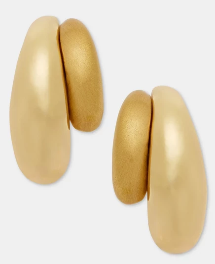 Женские серьги-кольца Anne Klein двойные, золотистые