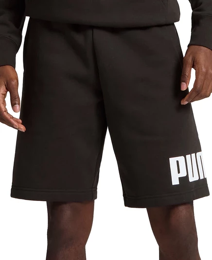 Мужские шорты Puma с логотипом и шнурком, черные