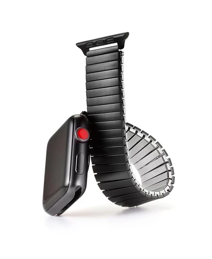 Ремешок Speidel Twist-O-Flex, совместимый с Apple Watch (серии 1-8), серебристый, 42/44/45 мм, Размер 6 black
