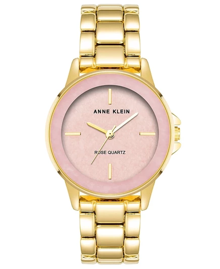 Женские кварцевые часы Anne Klein с браслетом из золотистого сплава, 30 мм желтого цвета