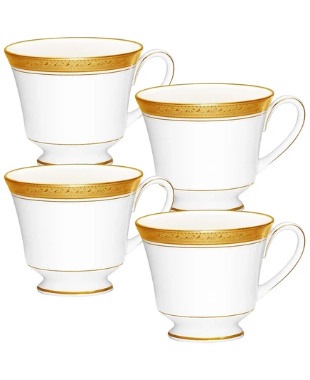 Набор чашек Noritake Crestwood Gold, 4 шт., белые