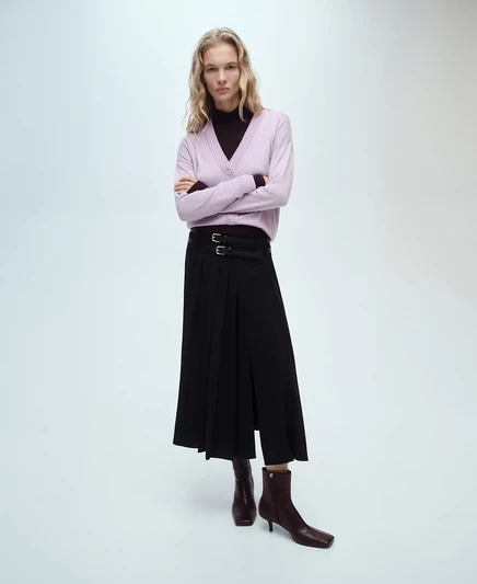Женский вязаный кардиган Mango с V-образным вырезом light, pastel purple