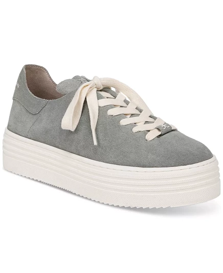  Женские кроссовки на платформе со шнуровкой в стиле пиппи sky grey suede