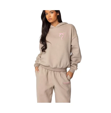  Женская толстовка с капюшоном и бантом от Sasha beige