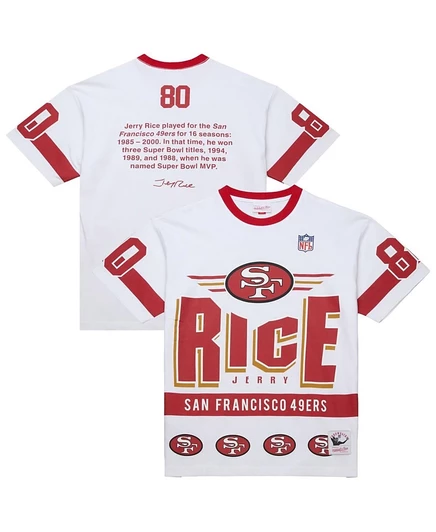 Мужская футболка Mitchell & Ness Jerry Rice 49ers, белая