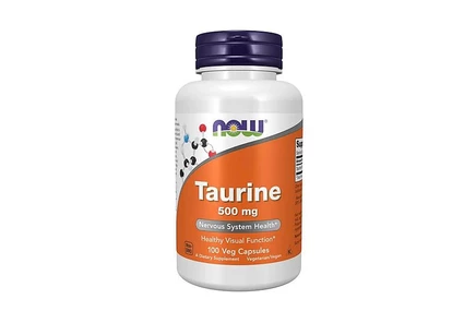 NOW Foods Таурин ,500 мг,100 капсул белого цвета