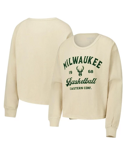 Унисекс лонгслив Sportiqe Cullen Milwaukee Bucks, кремовый