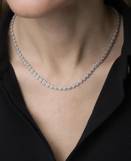 Набор браслет и цепь Wrapped In Love, серебро с бриллиантами