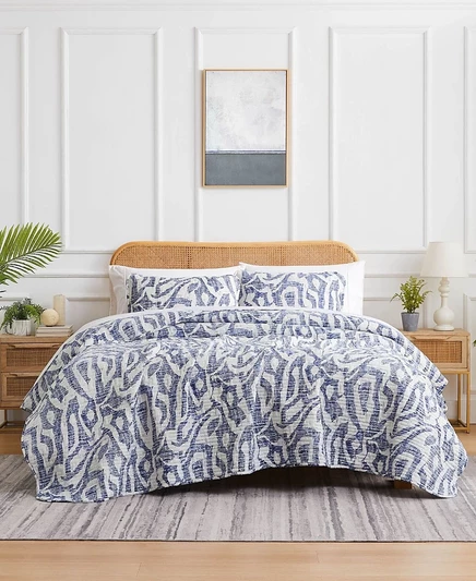 Стеганый комплект Southshore Fine Linens Khari 3 предмета Full/Queen, синий