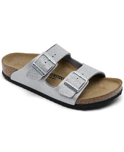 Босоножки из синтетики Birkenstock для маленьких девочек Arizona от Finish Line silver