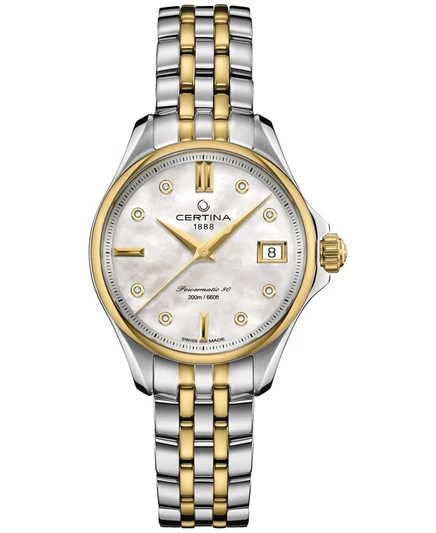 Женские часы Certina DS Action 35мм с бриллиантами, перламутр