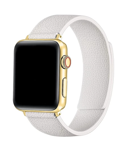 Магнитный силиконовый ремешок Posh Tech Lychee для Apple Watch белого цвета