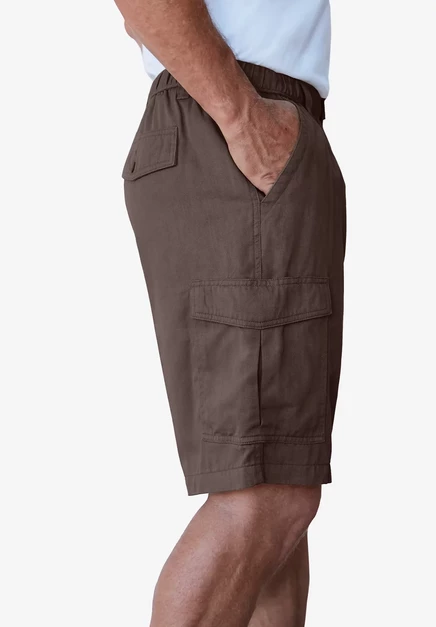 Шорты-карго Boulder Creek Big & Tall от KingSize Renegade с эластичной резинкой на талии длиной 9 дюймов dark brown