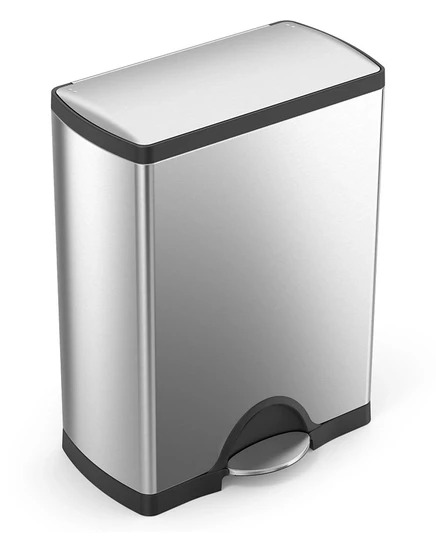 Классическое прямоугольное кухонное мусорное ведро Simplehuman объемом 13 галлонов с плавно закрывающейся крышкой