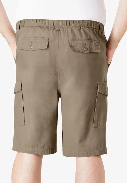 Шорты-карго Boulder Creek Big & Tall от KingSize Renegade с эластичной резинкой на талии длиной 9 дюймов dark khaki