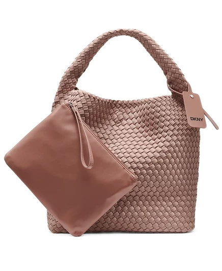 Женская сумка DKNY Giselle XL с косметичкой, бежево-коричневая