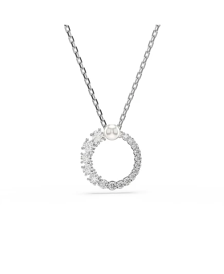 Подвеска Swarovski Matrix, Хрустальный жемчуг, Круглая огранка, Белое колье с родиевым покрытием silver