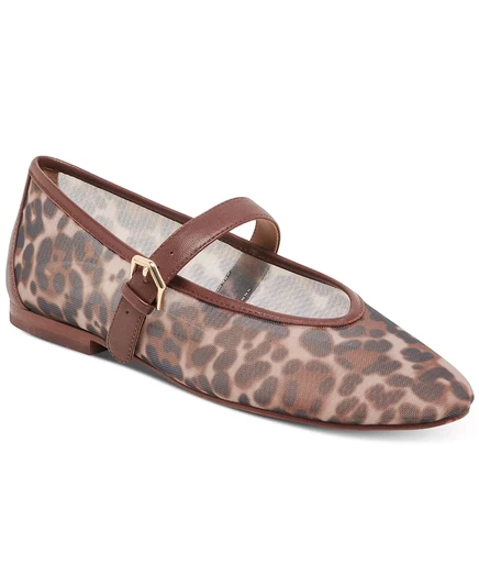  Женские балетки Mary Jane из сетчатого материала Roslyn brown leopard mesh