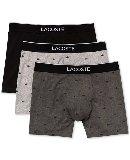 Мужские боксеры Lacoste 3 шт., хлопок-стрейч, разноцветные