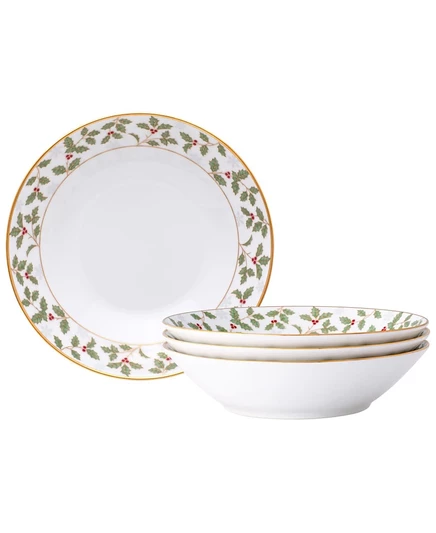 Суповые миски Noritake Holly & Berry, 355 мл, набор 4 шт., зеленые
