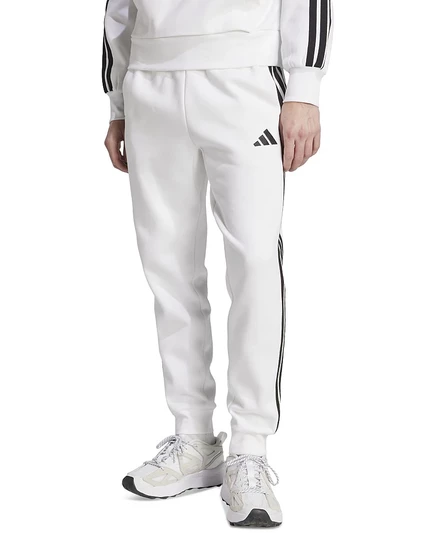 Мужские флисовые брюки Adidas Essentials 3‑Stripes, белые