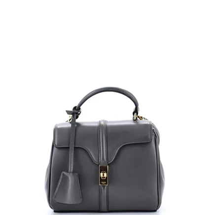 Женская сумка Pre-Owned Celine Mini 16 из гладкой телячьей кожи, серая
