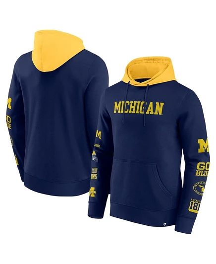 Мужская худи Fanatics Michigan, сине-желтая