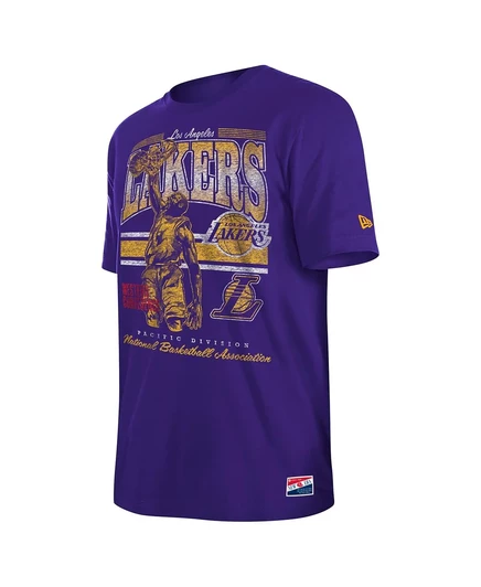 Мужская футболка New Era Los Angeles Lakers свободного кроя, фиолетовая
