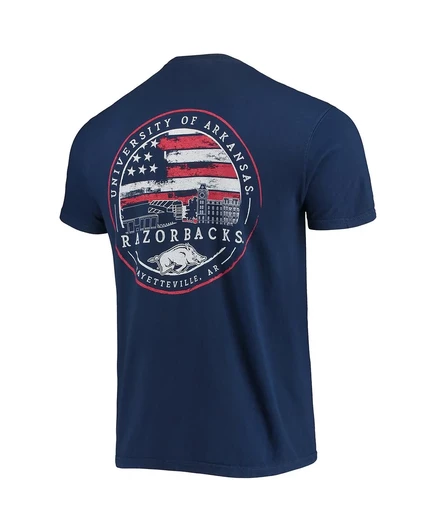Изображение: Мужская темно-синяя футболка Arkansas Razorbacks Campus Americana от Image One navy