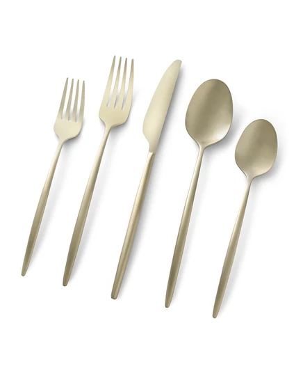 Набор столовых приборов Cambridge Silversmiths Gaze Champagne Satin из 20 предметов, сервиз на 4 персоны коричнево-бежевого цвета