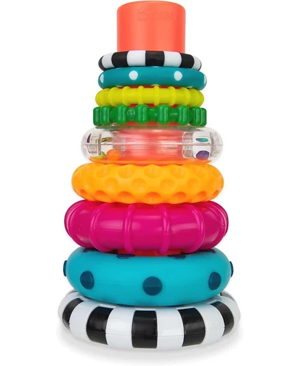 Sassy Baby Sassy Stacks of Circles - Обучающая игрушка для укладки колец-стеблей, набор из 9 предметов.
