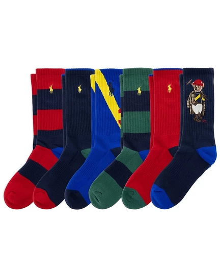 Мужские носки Polo Ralph Lauren с цветными вставками, 6 упаковок, multi