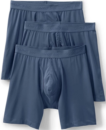 Мужские боксеры-брифы Lands End Flex Performance 3 шт., синие