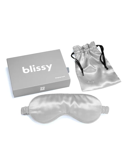 Маска для сна Blissy Pure Silk, шелковая, серебристая